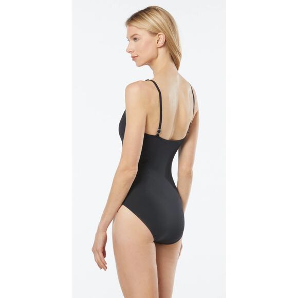 Michael Kors Black Surplice One Piece 8 NWT - Picture 2 of 5